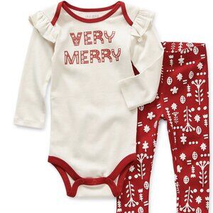 Very Merry Christmas outfit/ Baby Christmas 2pc set/ Red Christmas outfit/ 6M